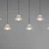 LED Pendelleuchte ROMEO höhenverstellbar, 6-flammig Silber, Breite 75cm