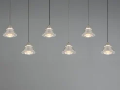 LED Pendelleuchte ROMEO höhenverstellbar, 6-flammig Silber, Breite 75cm