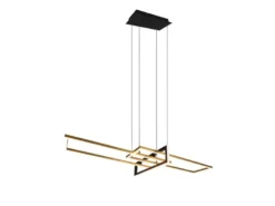 LED Pendelleuchte SALINAS Schwarz Gold mit Switch Dimmer, Breite 110cm