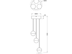 LED Pendelleuchte SENTA 3-flammig höhenverstellbar, Licht neutralweiß Ø 25cm