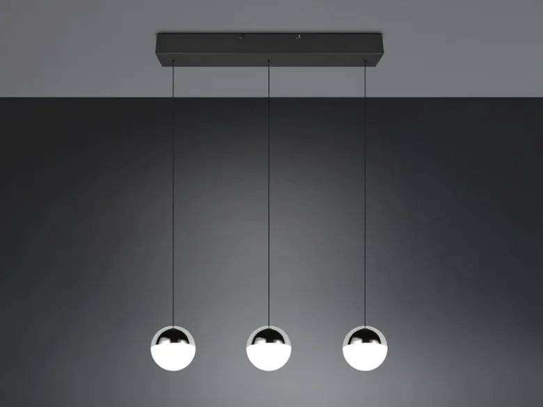 LED Pendelleuchte SENTA 3-flammig höhenverstellbar, Licht neutralweiß, B: 62cm