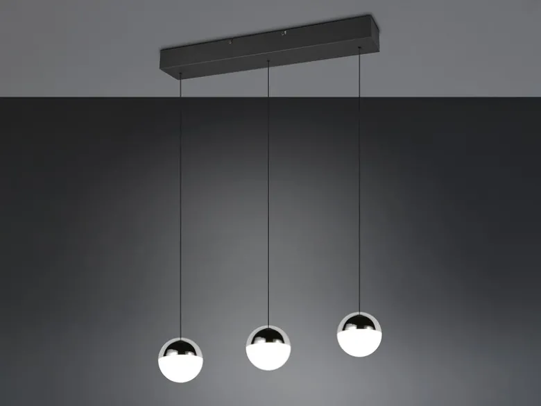 LED Pendelleuchte SENTA 3-flammig höhenverstellbar, Licht neutralweiß, B: 62cm