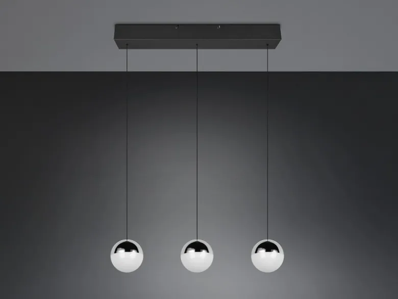 LED Pendelleuchte SENTA 3-flammig höhenverstellbar, Licht neutralweiß, B: 62cm