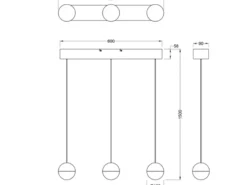 LED Pendelleuchte SENTA 3-flammig höhenverstellbar, Licht neutralweiß, B: 62cm
