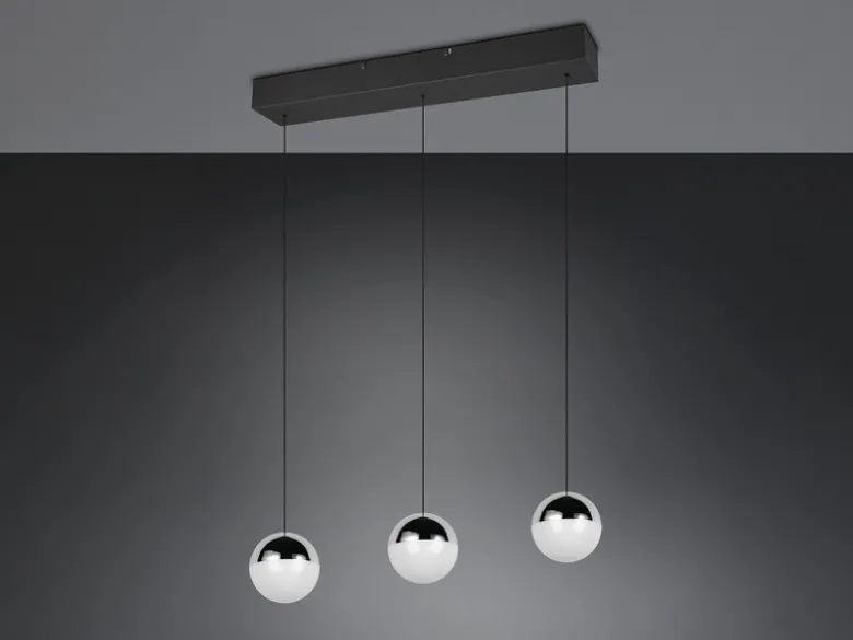 LED Pendelleuchte SENTA 3-flammig höhenverstellbar, Licht neutralweiß, B: 62cm