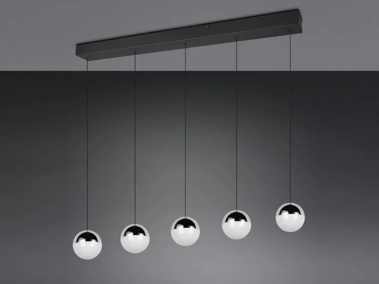 LED Pendelleuchte SENTA 5-flammig höhenverstellbar Licht neutralweiß, B: 114cm