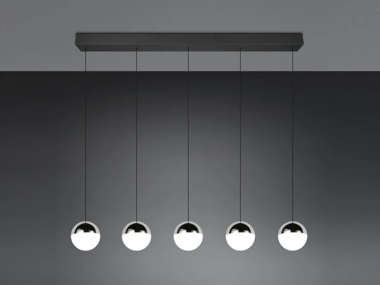 LED Pendelleuchte SENTA 5-flammig höhenverstellbar Licht neutralweiß, B: 114cm