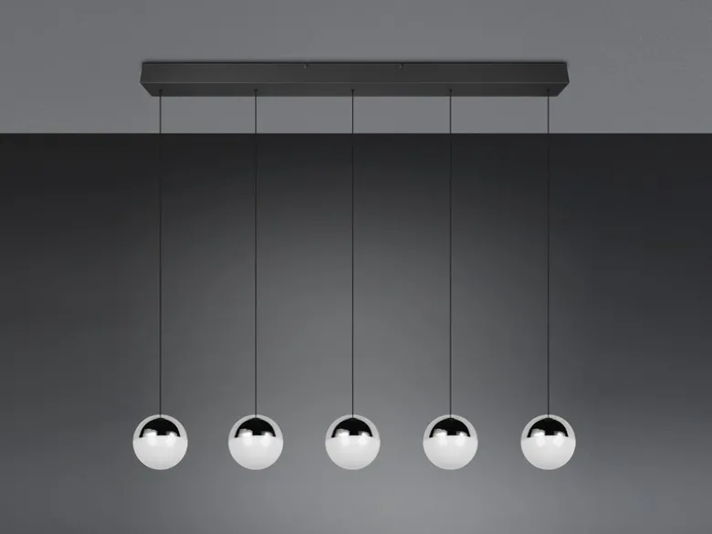 LED Pendelleuchte SENTA 5-flammig höhenverstellbar Licht neutralweiß, B: 114cm