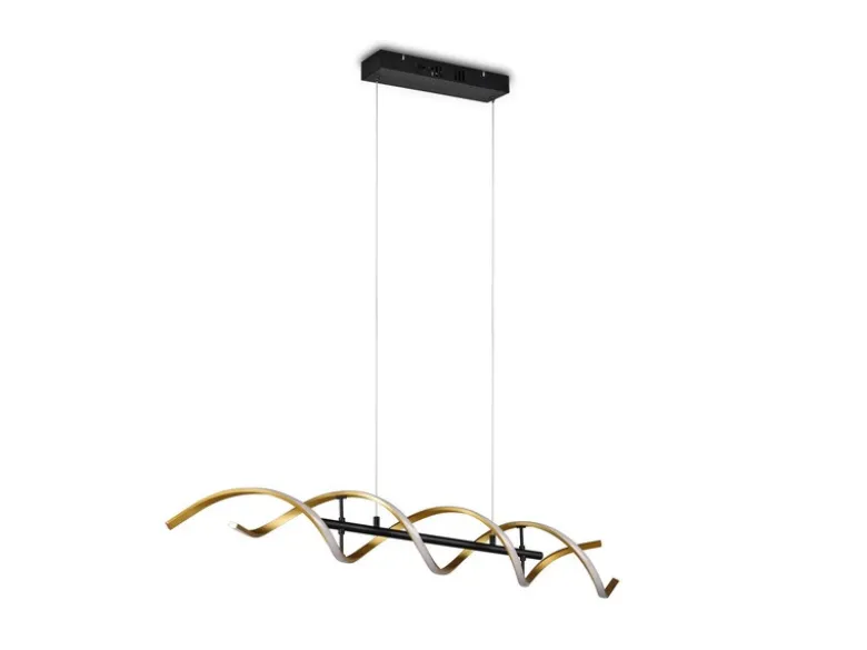 LED Pendelleuchte SEQUENCE dimmbar Lichtfarbe einstellbar Messing, Breite 104cm