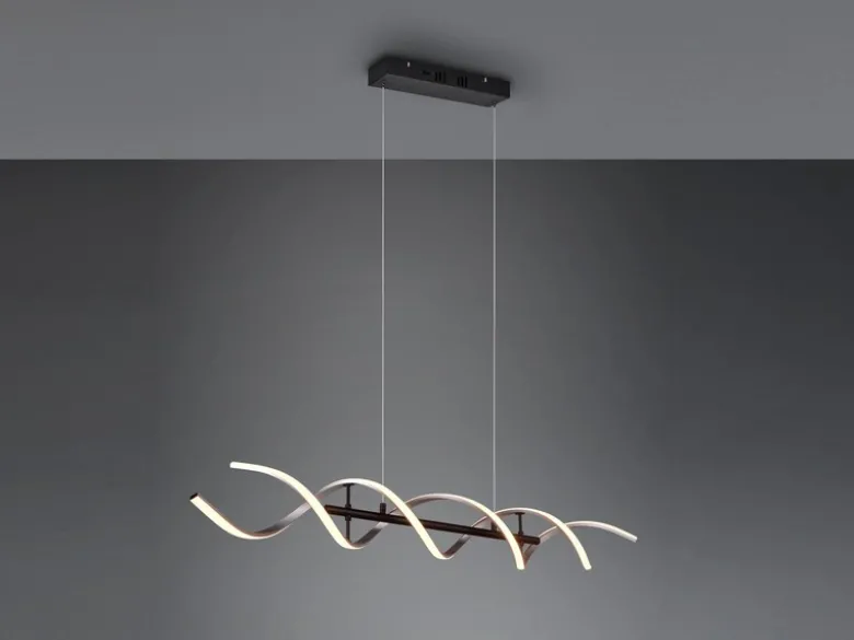 LED Pendelleuchte SEQUENCE dimmbar Lichtfarbe einstellbar Silber, Breite 104cm