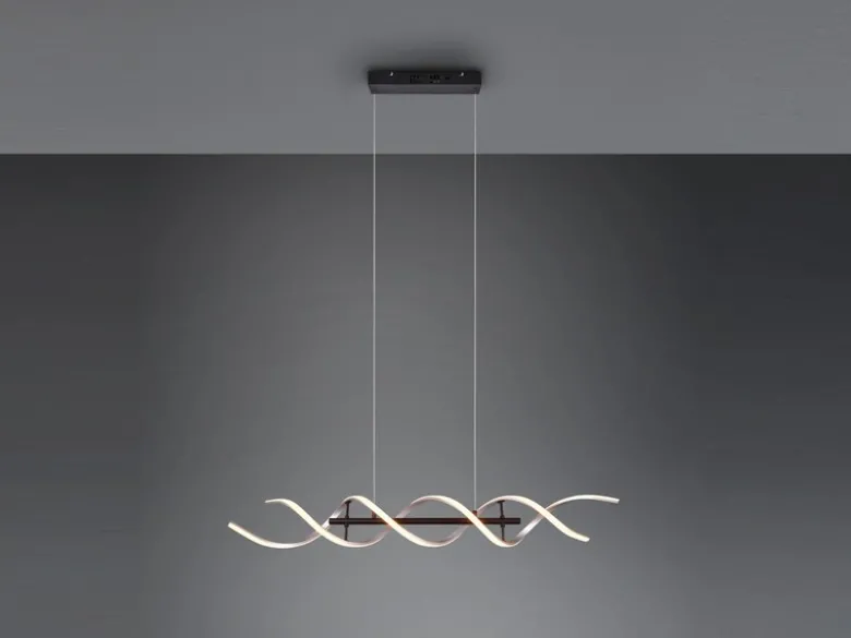 LED Pendelleuchte SEQUENCE dimmbar Lichtfarbe einstellbar Silber, Breite 104cm