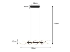 LED Pendelleuchte SEQUENCE dimmbar Lichtfarbe einstellbar Silber, Breite 104cm