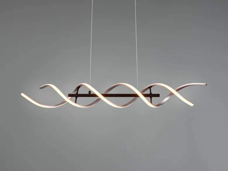 LED Pendelleuchte SEQUENCE dimmbar Lichtfarbe einstellbar Silber, Breite 104cm