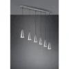 LED Pendelleuchte Silber 6 flammig Metall Lampenschirme Ø8cm, Breite 90cm