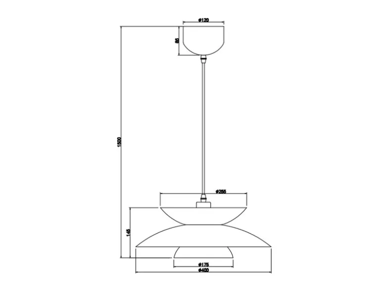 LED Pendelleuchte skandinavisch mit Metall Lampenschirm Schwarz Ø 40cm