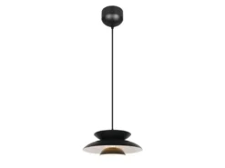 LED Pendelleuchte skandinavisch mit Metall Lampenschirm Schwarz Ø 40cm
