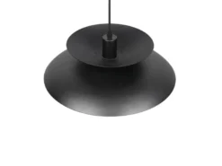 LED Pendelleuchte skandinavisch mit Metall Lampenschirm Schwarz Ø 40cm