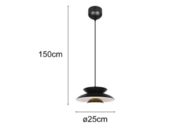 LED Pendelleuchte skandinavisch mit Metall Lampenschirm Schwarz Ø 40cm