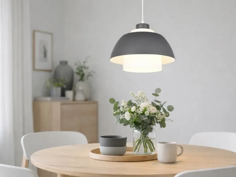 LED Pendelleuchte skandinavisch einflammig mit Metall- & Glasschirm Ø 30cm