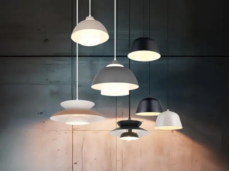 LED Pendelleuchte skandinavisch einflammig mit Metall- & Glasschirm Ø 30cm