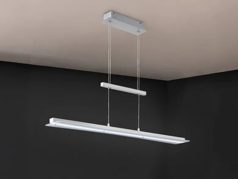 LED Pendelleuchte SMASH Silber dimmbar & höhenverstellbar, Breite 100cm