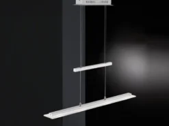 LED Pendelleuchte TENSO Silber dimmbar & höhenverstellbar, Breite 64cm