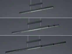 LED Pendelleuchte TRAJAN ausziehbar höhenverstellbar Schwarz, max. Breite 150cm