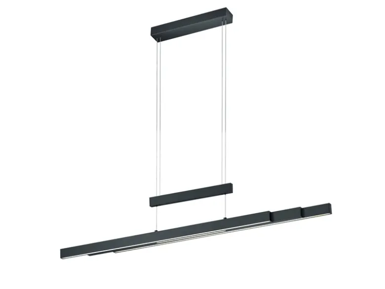 LED Pendelleuchte TRAJAN ausziehbar höhenverstellbar Schwarz, max. Breite 150cm