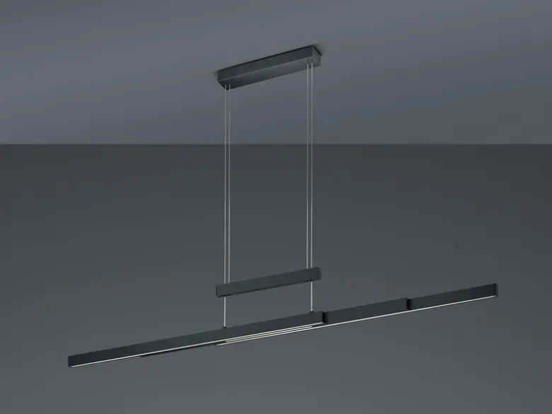 LED Pendelleuchte TRAJAN ausziehbar höhenverstellbar Schwarz, max. Breite 150cm