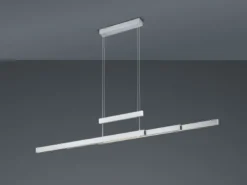 LED Pendelleuchte TRAJAN ausziehbar höhenverstellbar Silber, max. Breite 150cm