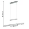 LED Pendelleuchte TRAJAN ausziehbar höhenverstellbar Silber Schwarz, B: 150cm