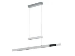 LED Pendelleuchte TRAJAN ausziehbar höhenverstellbar Silber Schwarz, B: 150cm