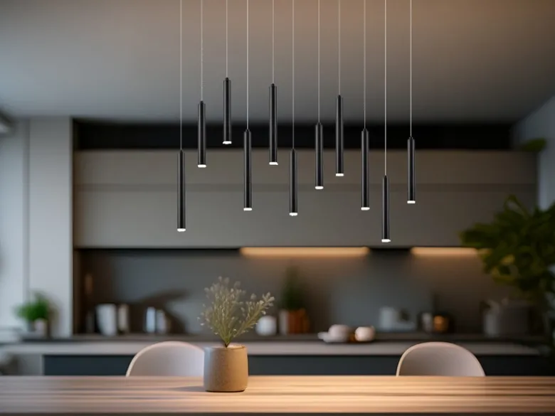 LED Pendelleuchte TUBULAR mehrflammig Schwarz - 3 Stufen dimmbar, B: 115cm