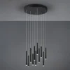 LED Pendelleuchte TUBULAR mehrflammig rund Schwarz - 3 Stufen dimmbar, Ø 40cm