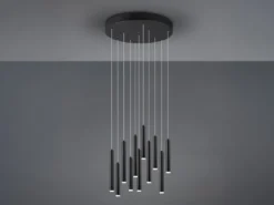 LED Pendelleuchte TUBULAR mehrflammig rund Schwarz - 3 Stufen dimmbar, Ø 40cm