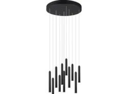 LED Pendelleuchte TUBULAR mehrflammig rund Schwarz - 3 Stufen dimmbar, Ø 40cm