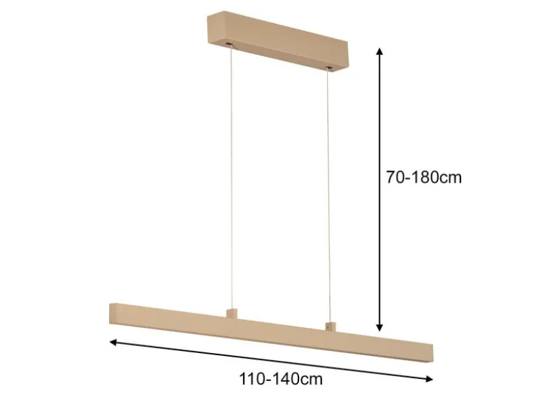LED Pendelleuchte VAYANA Beige ausziehbar höhenverstellbar, max. Breite 140cm