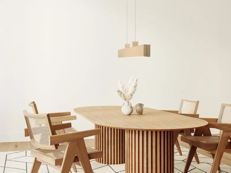 LED Pendelleuchte VAYANA Beige ausziehbar höhenverstellbar, max. Breite 140cm