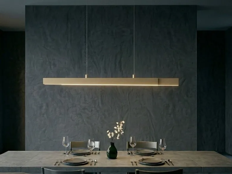 LED Pendelleuchte VAYANA Beige ausziehbar höhenverstellbar, max. Breite 140cm
