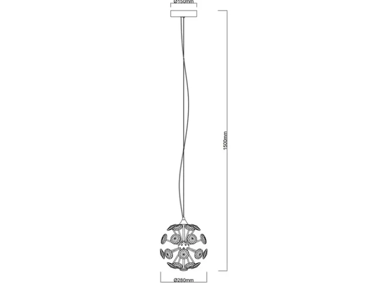 LED Pendelleuchte VIRINA Gold Kugellampe aus K9 Kristallen, Ø 28cm