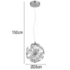LED Pendelleuchte VIRINA Silber Kugellampe aus K9 Kristallen, Ø 28cm