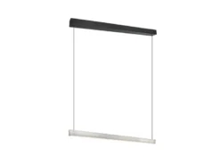 LED Pendelleuchte WALLACE dimmbar & höhenverstellbar, Schwarz Silber, B: 112,5cm
