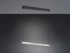 LED Pendelleuchte WALLACE dimmbar & höhenverstellbar, Schwarz Silber, B: 112,5cm