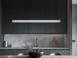 LED Pendelleuchte WALLACE dimmbar & höhenverstellbar, Schwarz Silber, B: 112,5cm