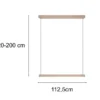 LED Pendelleuchte WALLACE dimmbar & höhenverstellbar, Beige, Breite 112,5cm