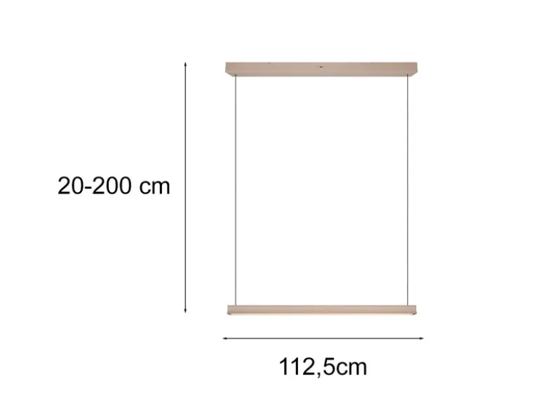 LED Pendelleuchte WALLACE dimmbar & höhenverstellbar, Beige, Breite 112,5cm