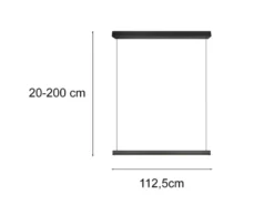 LED Pendelleuchte WALLACE dimmbar & höhenverstellbar Schwarz, Breite 112,5cm