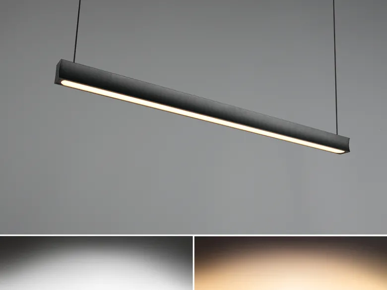 LED Pendelleuchte WALLACE dimmbar & höhenverstellbar Schwarz, Breite 112,5cm