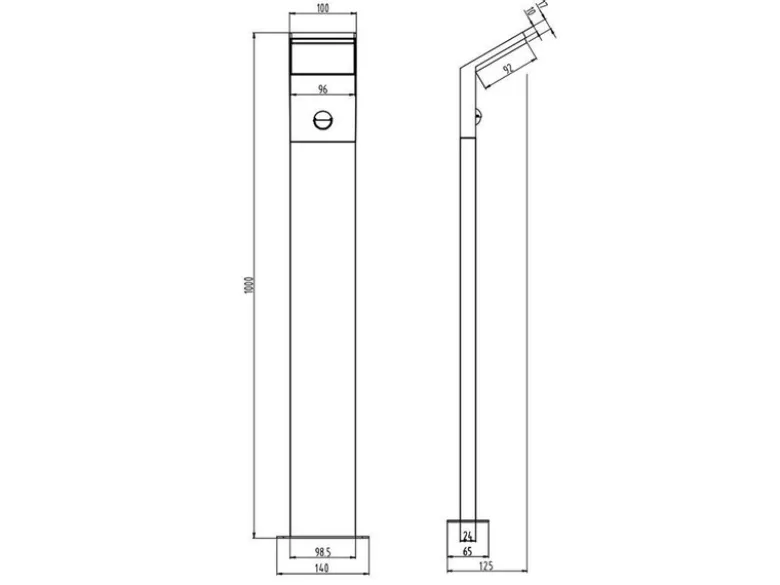 LED Pfostenleuchte mit Bewegungsmelder im 3er SET Anthrazit IP54 H.100 cm