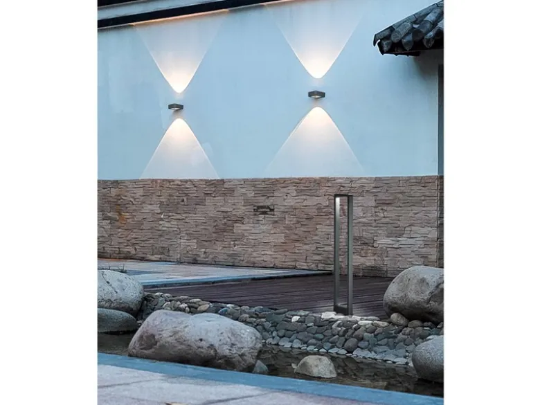 LED Pollerleuchte 2er Set Anthrazit Höhe 100cm IP54 - Außenleuchten Wegeleuchten